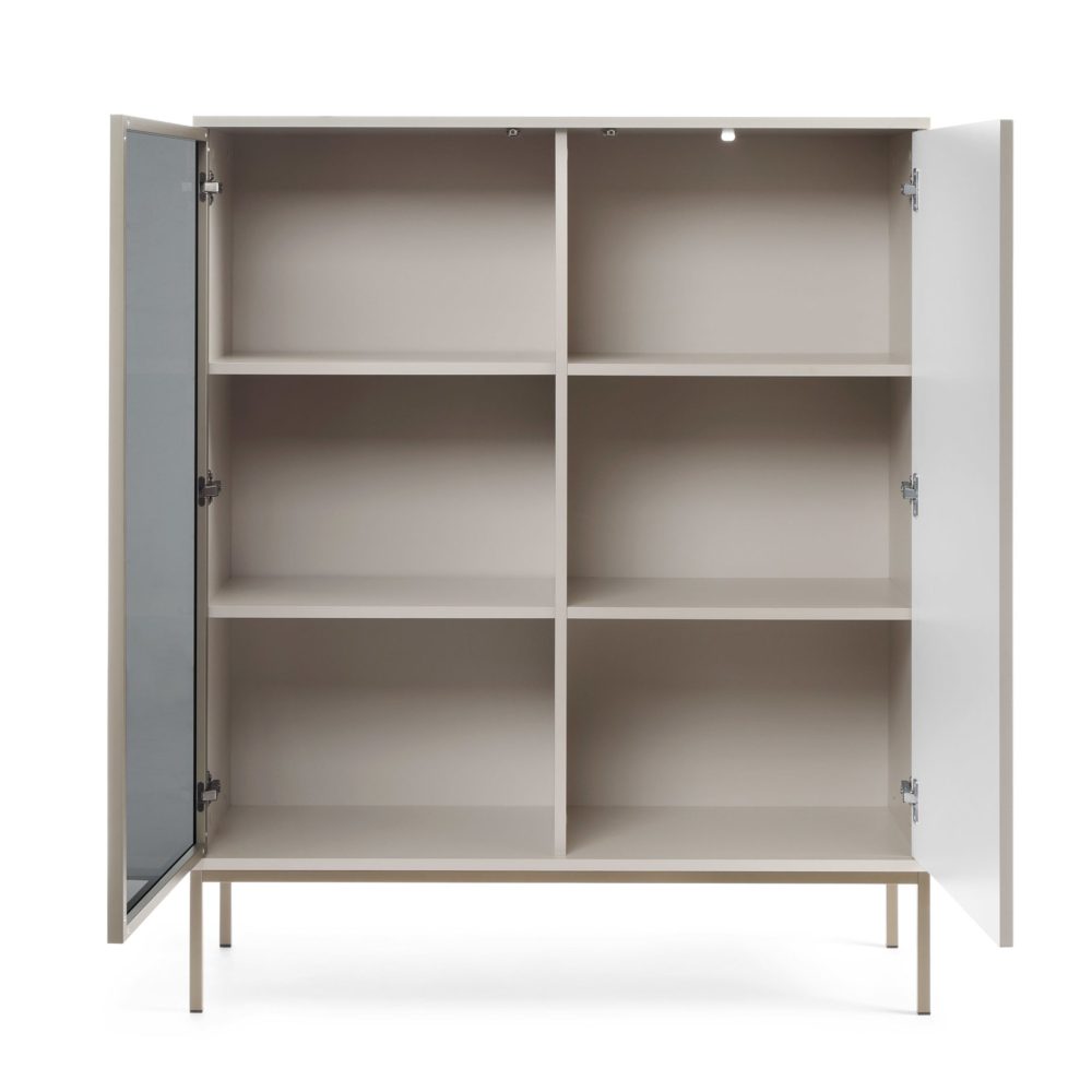 Laval WT104 – Vitrine mit LED-Beleuchtung, Kaschmir, Breite 104 cm, Höhe 126 cm, Tiefe 39 cm – Bild 3