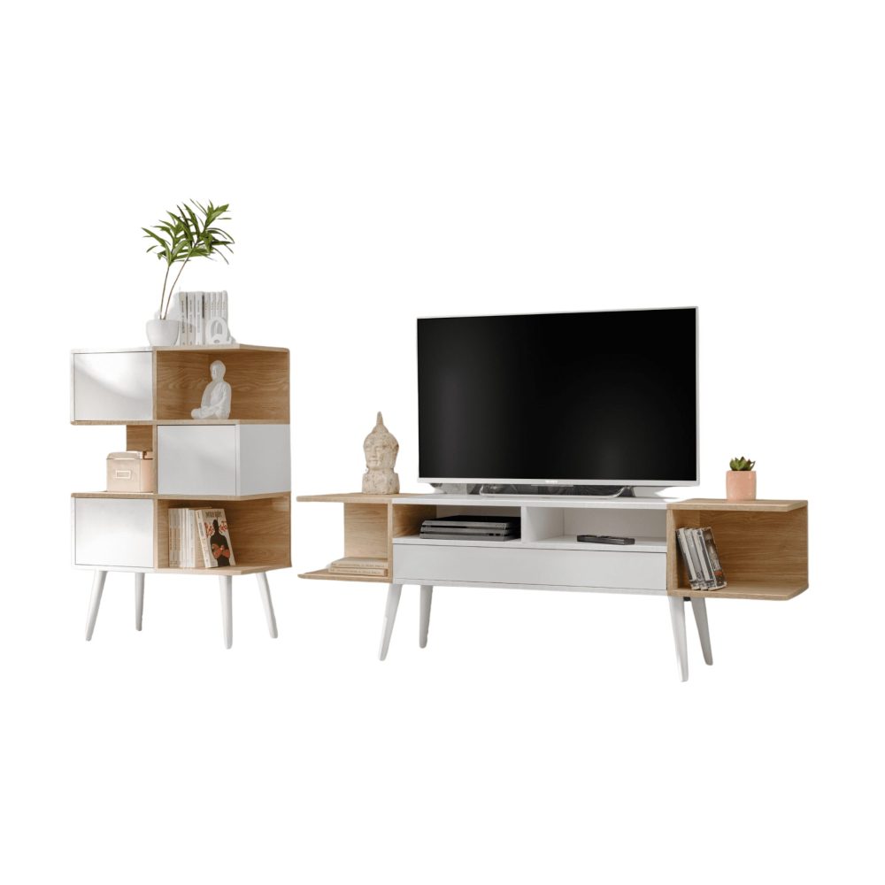 Forio Wohnzimmerset, weiße Eiche – Bild 1