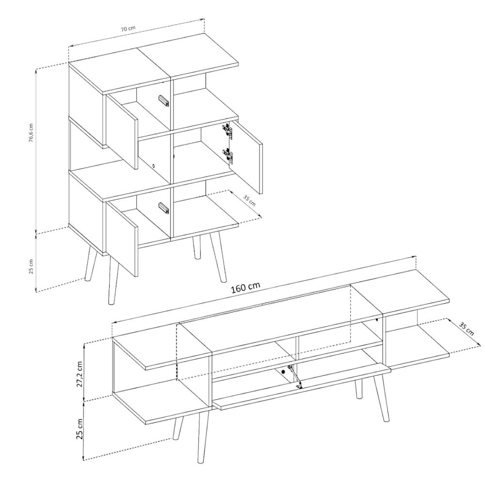 Forio Wohnzimmerset, weiße Eiche – Bild 7