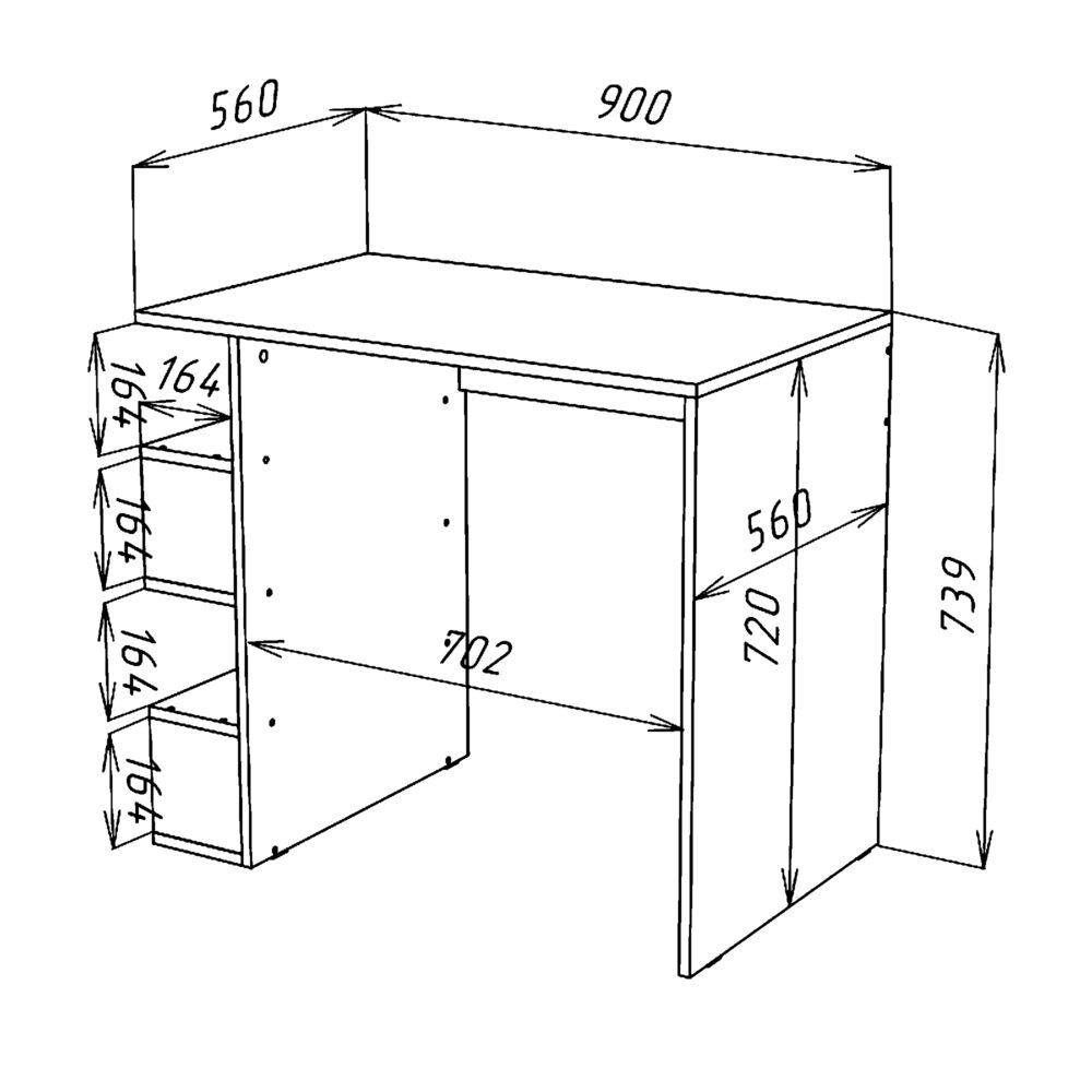 Schreibtisch Sola - Weiß  - 120×73×59 Cm – Bild 3