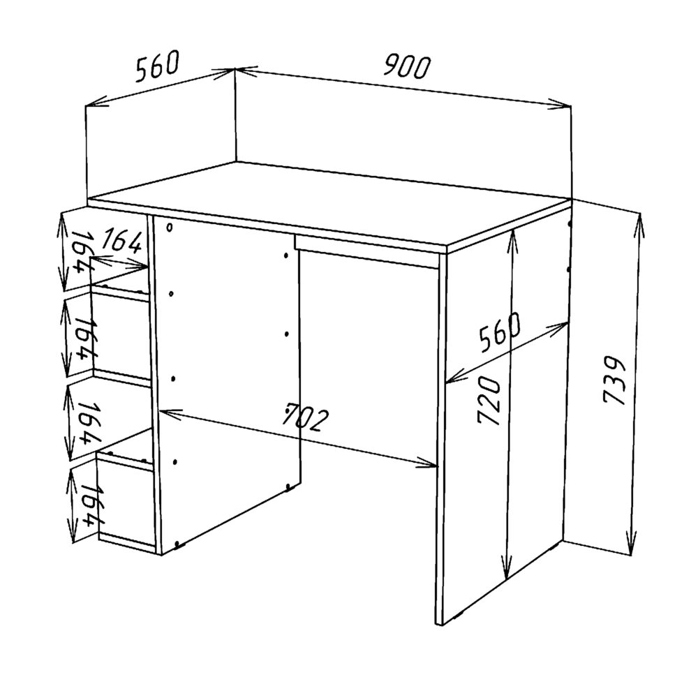 Schreibtisch Sola - Sonoma-Eiche - 120×73×59 Cm – Bild 3