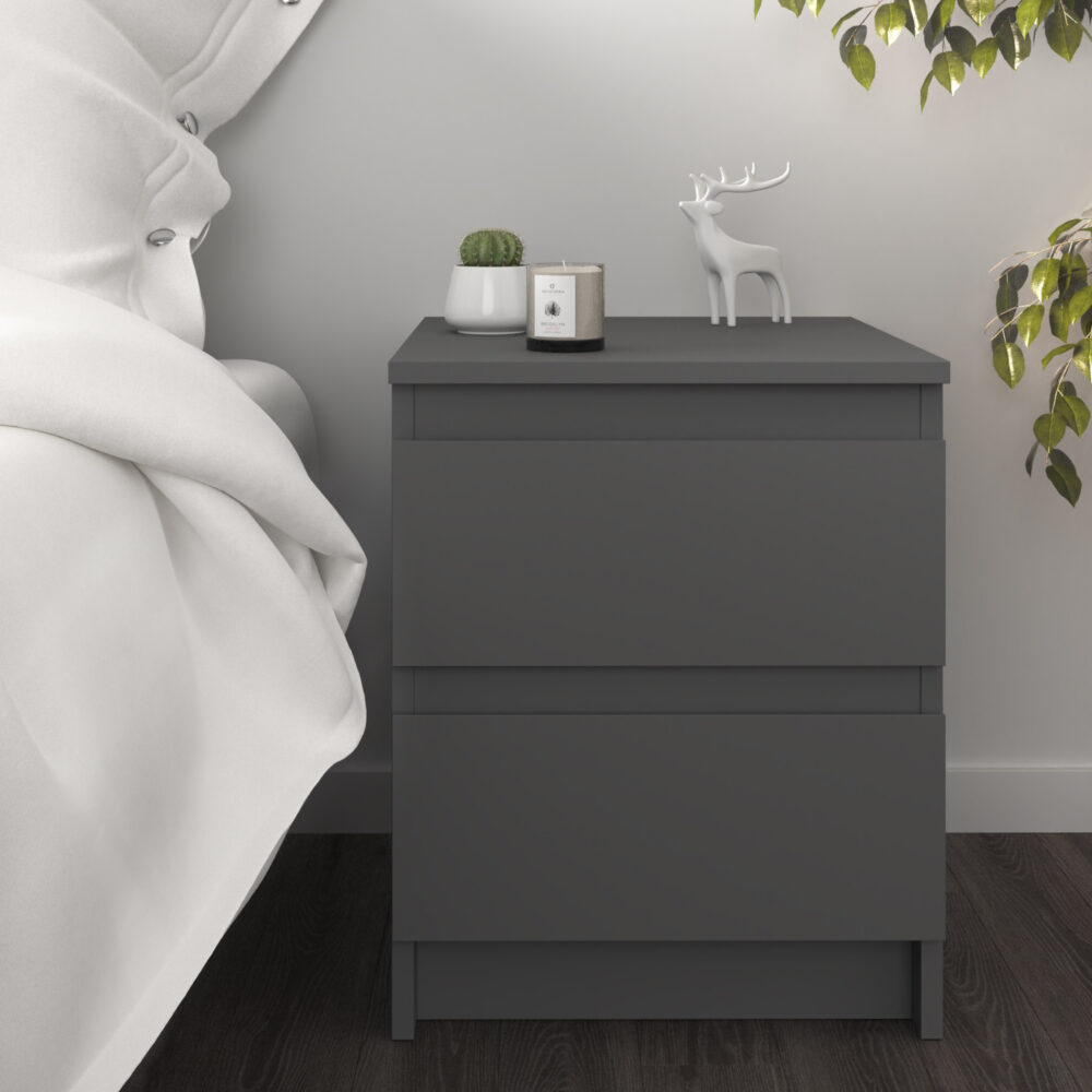 Kommode SOLA – Grau – 2 Schubladen – 40×50×43 cm – Bild 2