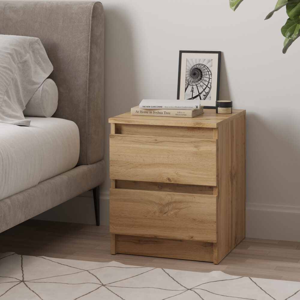 Kommode SOLA – Eiche Wotan – 2 Schubladen – 40×50×43 cm – Bild 2