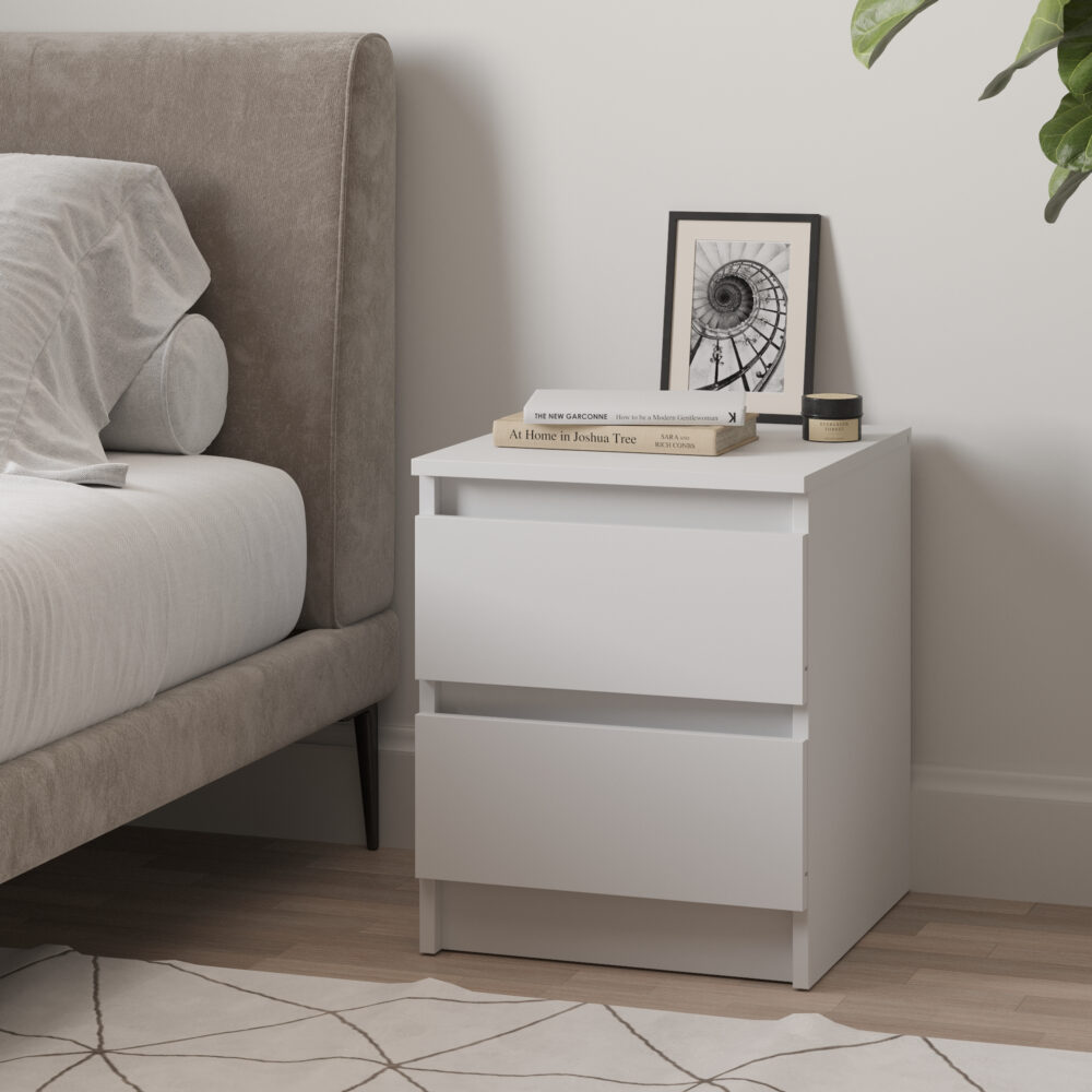 Kommode SOLA – Weiß – 2 Schubladen – 40×50×43 cm – Bild 2