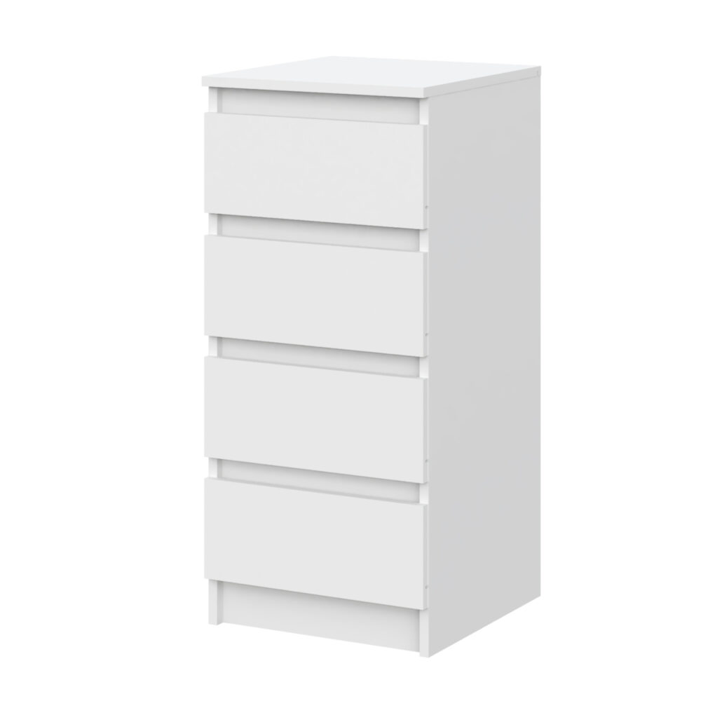 Kommode SOLA - Weiß - 4 Schubladen - 40×90×43 cm