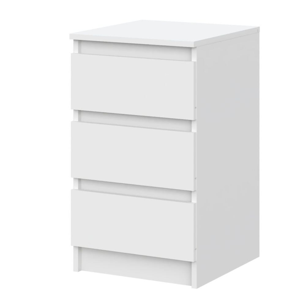 Kommode SOLA – Weiß – 3 Schubladen – 40×69×43 cm