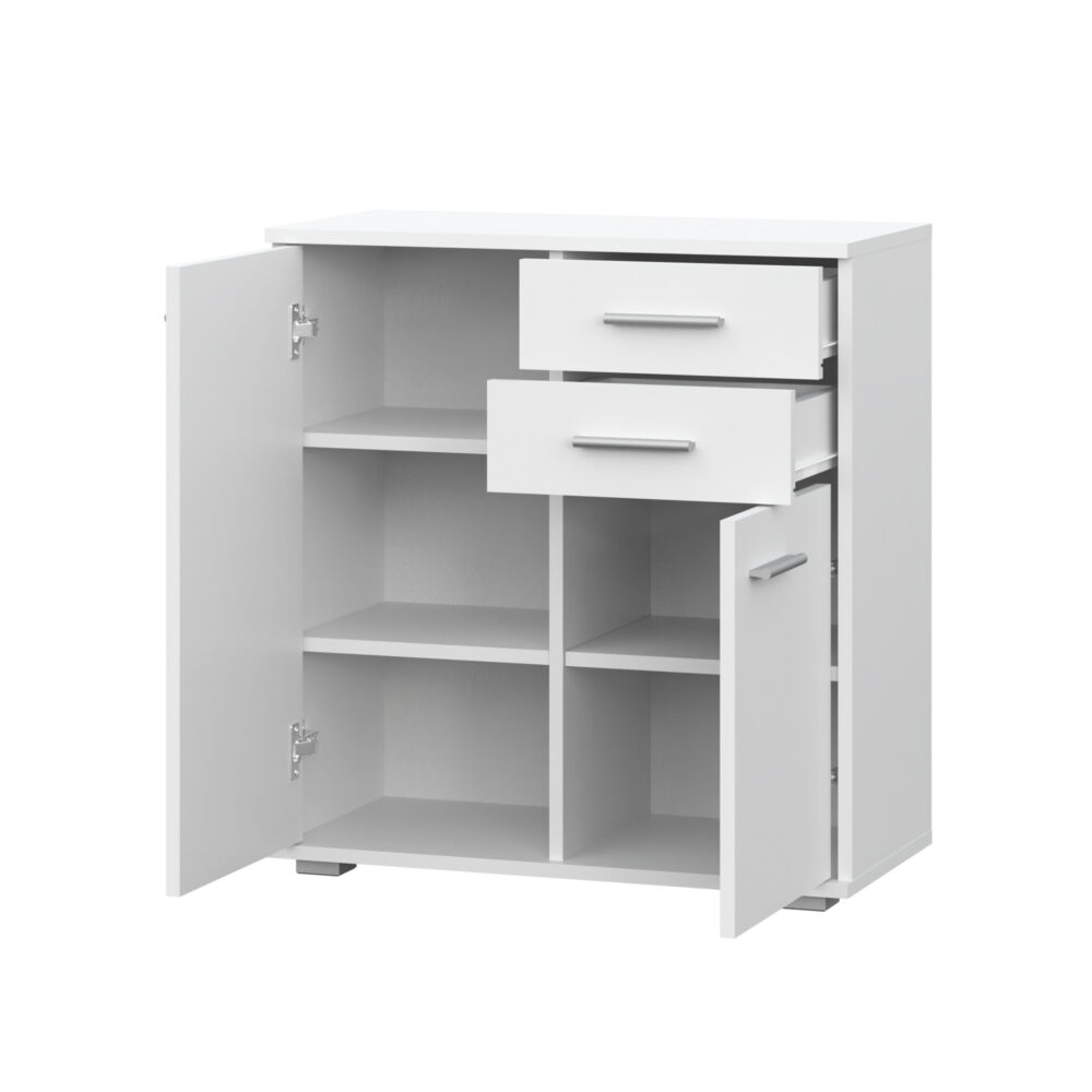Kommode FAUSKE – 2 Schubladen – 2-türig – Weiß – 69×74×34 cm – Bild 4