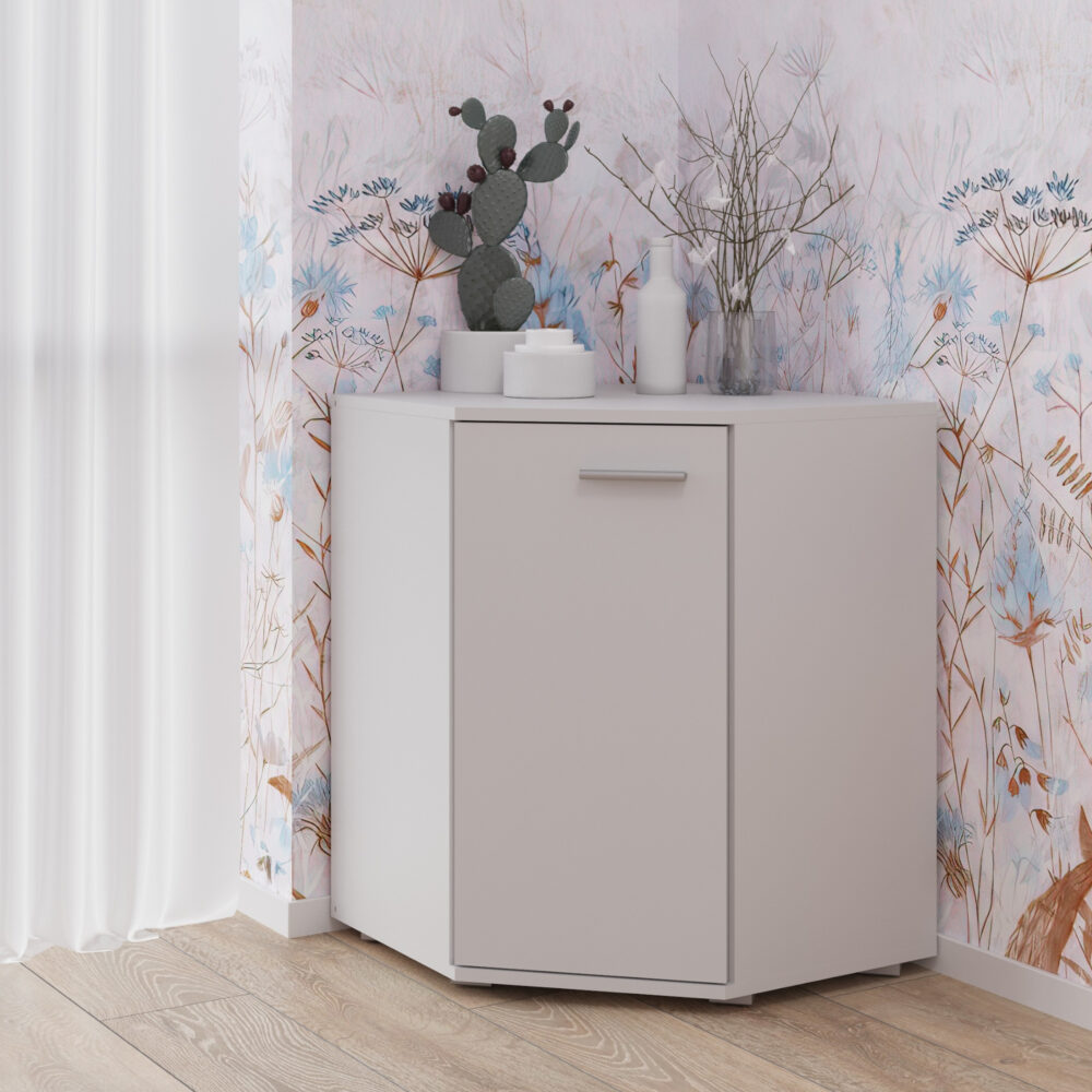 Eckkommode FAUSKE – Geräumig – Weiß – 138×74×34 cm – Bild 2