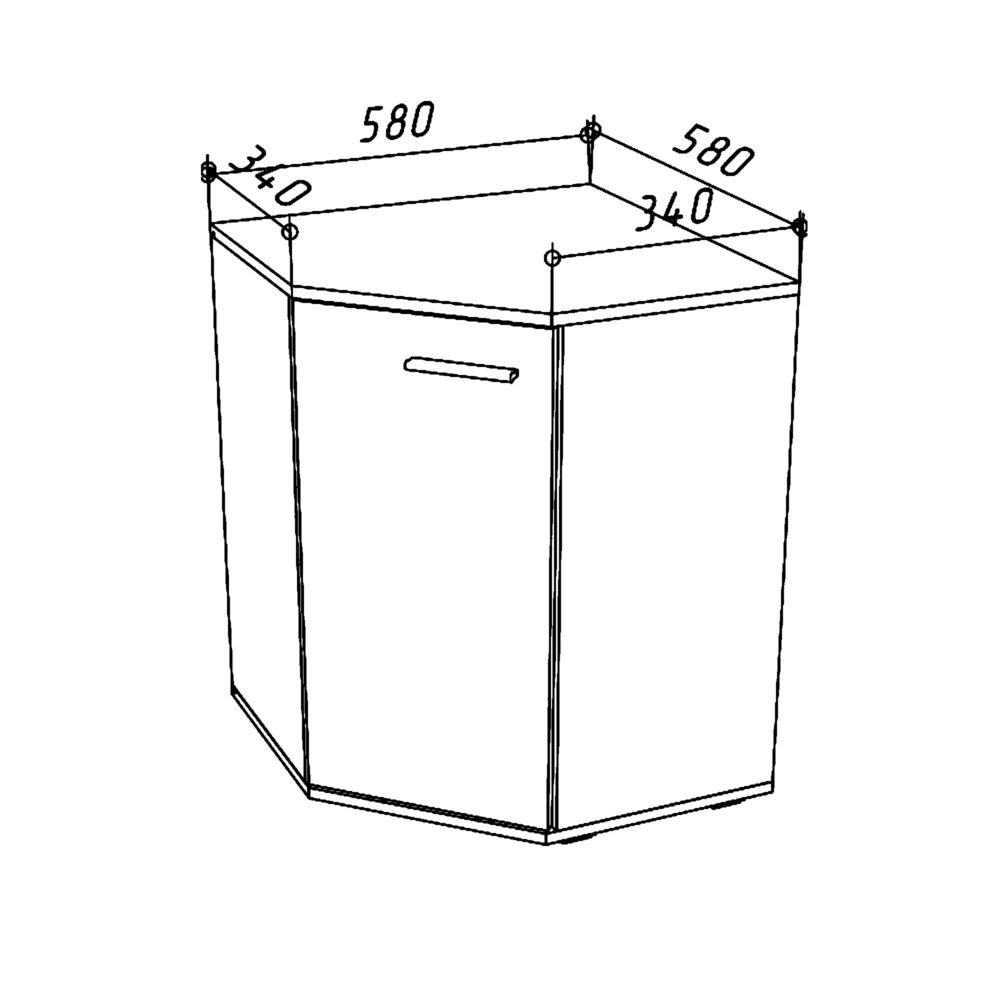 Eckkommode FAUSKE – Geräumig – Weiß – 138×74×34 cm – Bild 3