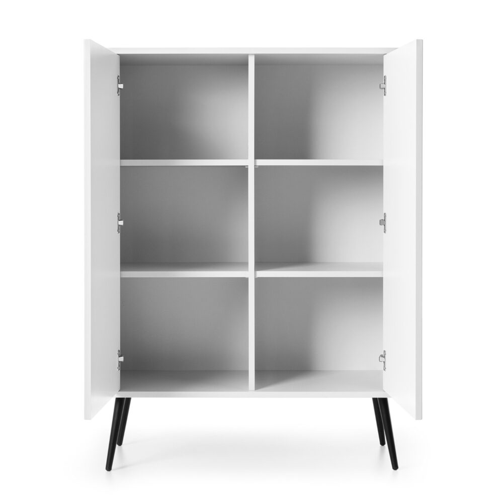 Kommode MORDEN K103 – Weiß – Riffel-Fronten – Breite 103 cm, Höhe 129 cm, Tiefe 39 cm – Bild 4