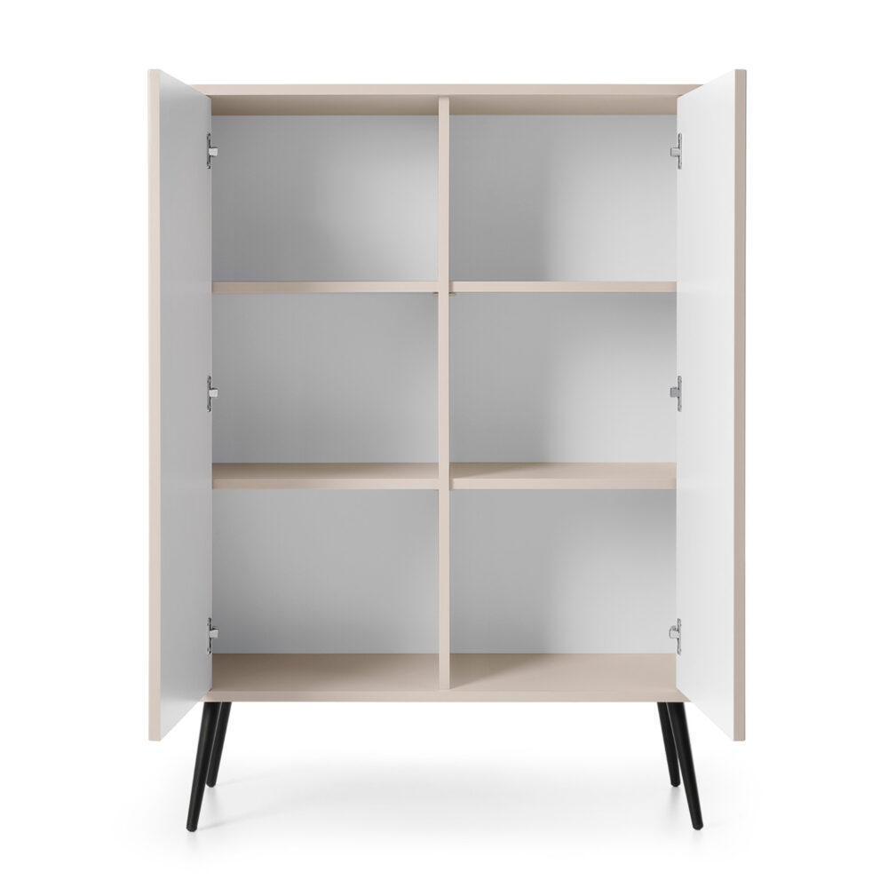 Kommode MORDEN K103 – Kaschmir – Riffel-Fronten – Breite 103 cm, Höhe 129 cm, Tiefe 39 cm – Bild 4