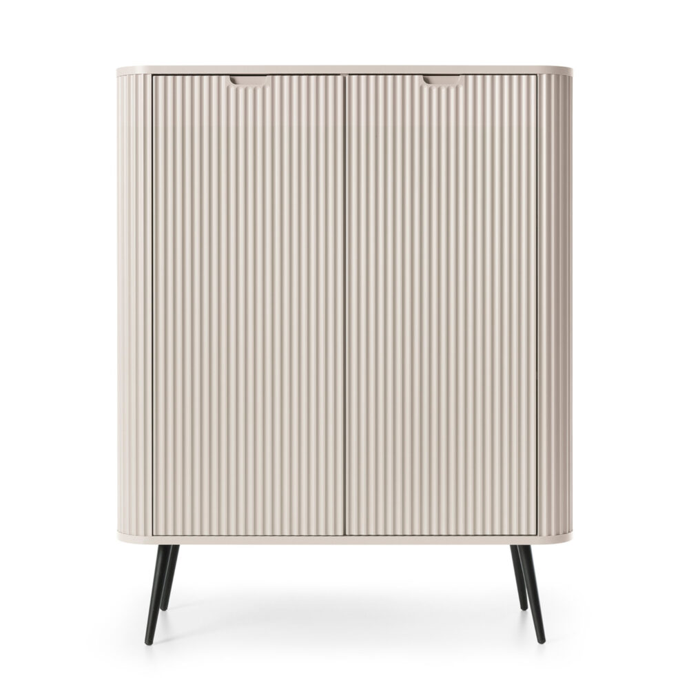 Kommode MORDEN K103 – Kaschmir – Riffel-Fronten – Breite 103 cm, Höhe 129 cm, Tiefe 39 cm – Bild 7