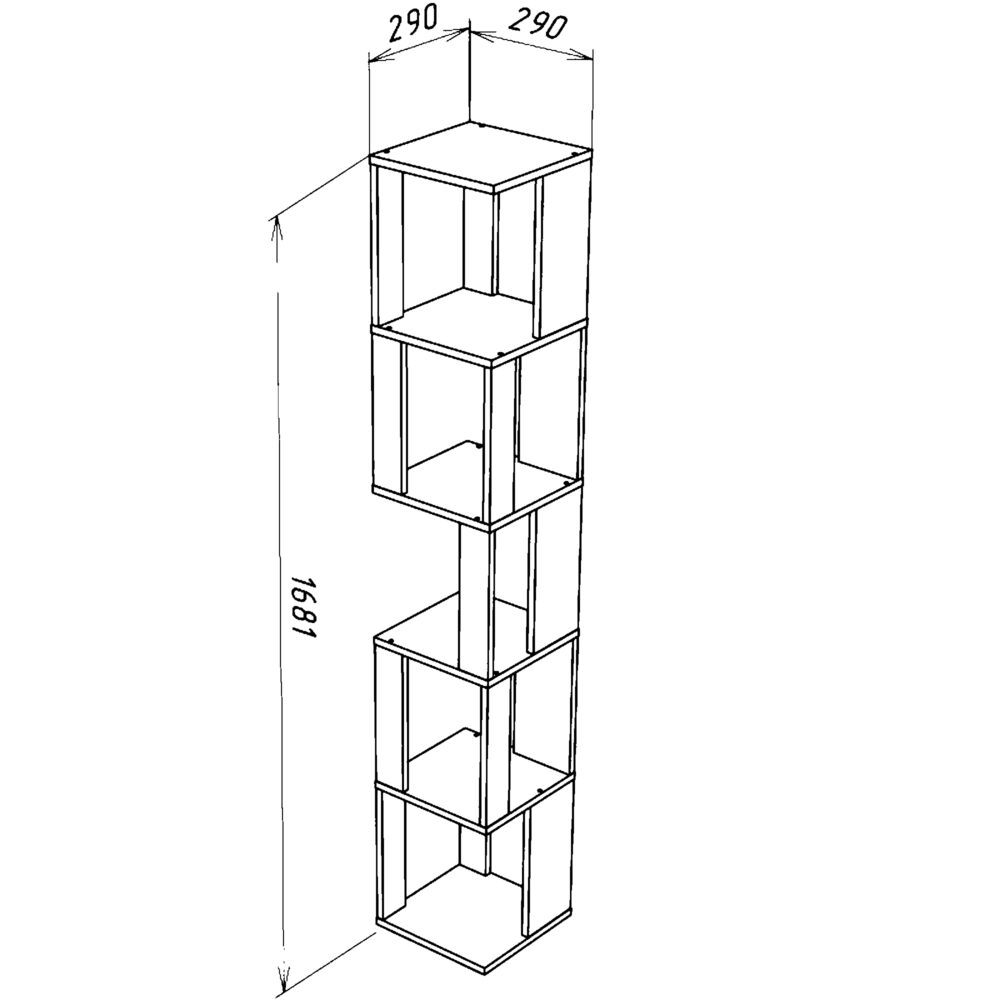 Standregal SOLA – Weiß – 29×168×29 cm – Bild 3
