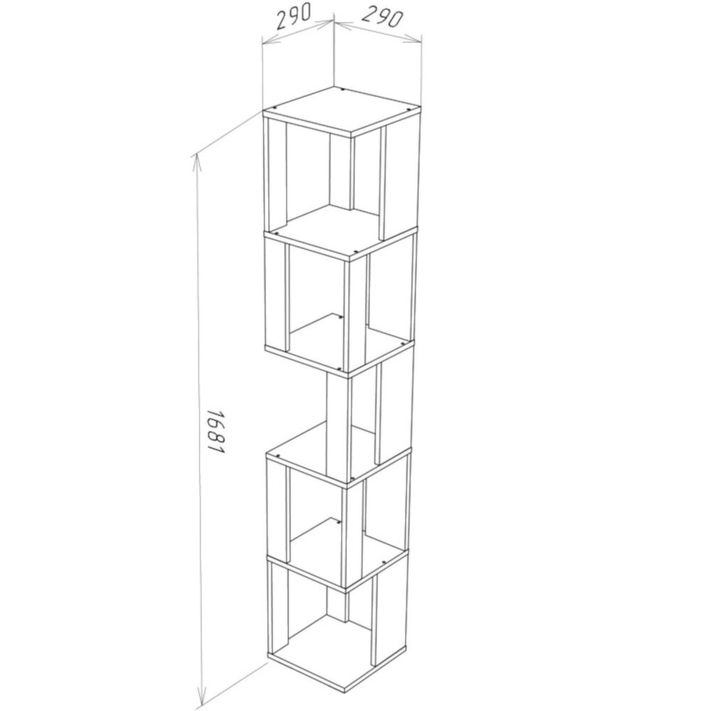 Standregal SOLA – Eiche Wotan – 29×168×29 cm – Bild 3