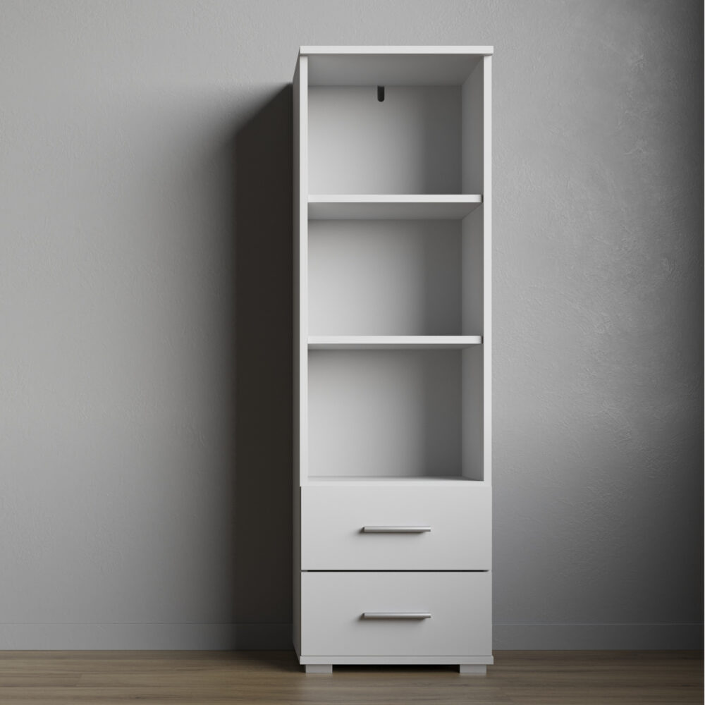 Regal Fauske - 2 Schubladen - Weiß - 40×130×34 Cm – Bild 2