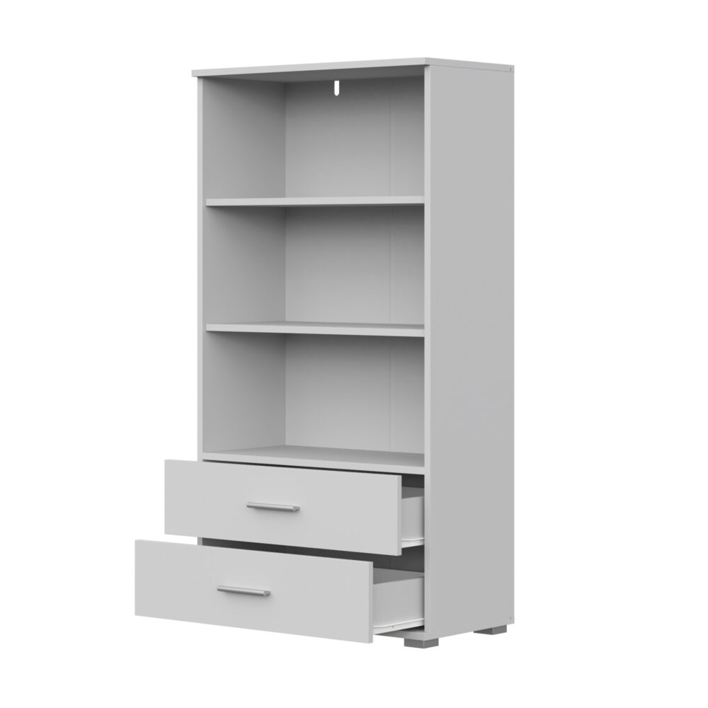 Regal Fauske - 2 Schubladen - Weiß - 69×130×34 Cm – Bild 4