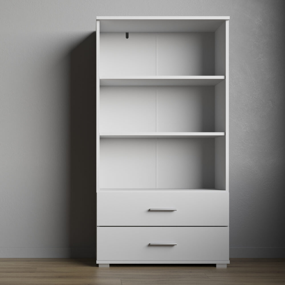 Regal Fauske - 2 Schubladen - Weiß - 69×130×34 Cm – Bild 6