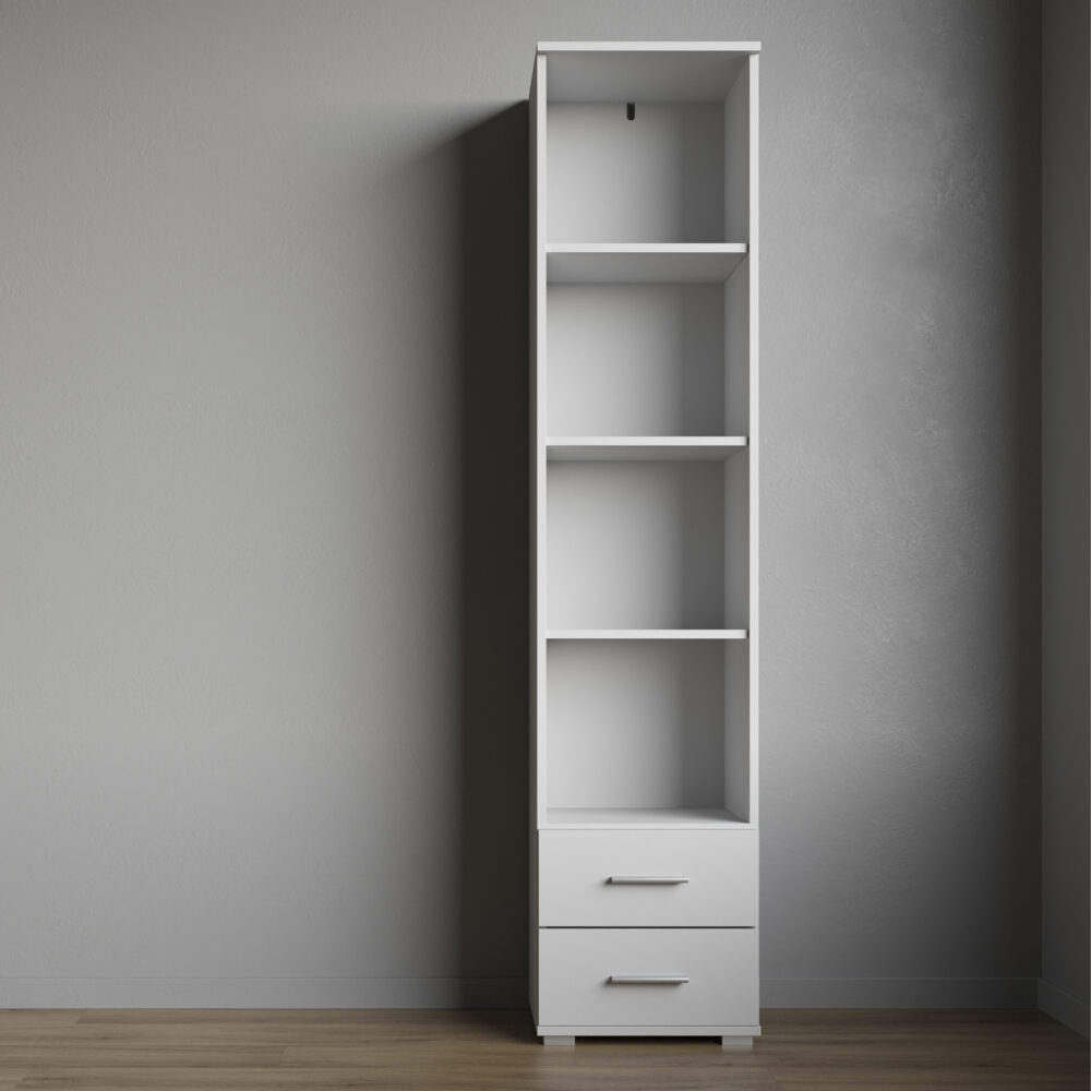 Regal Fauske - 2 Schubladen - Weiß - 40×180×34 Cm – Bild 2