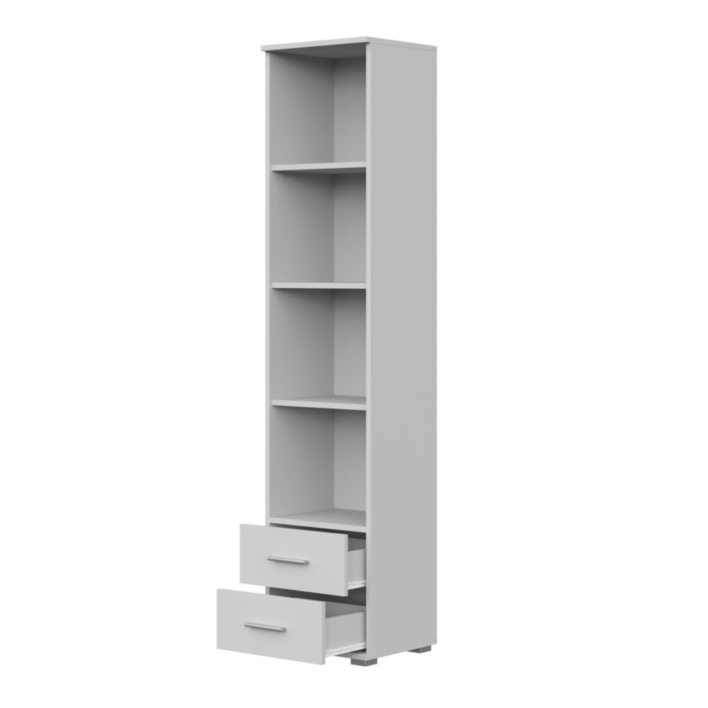 Regal Fauske - 2 Schubladen - Weiß - 40×180×34 Cm – Bild 4