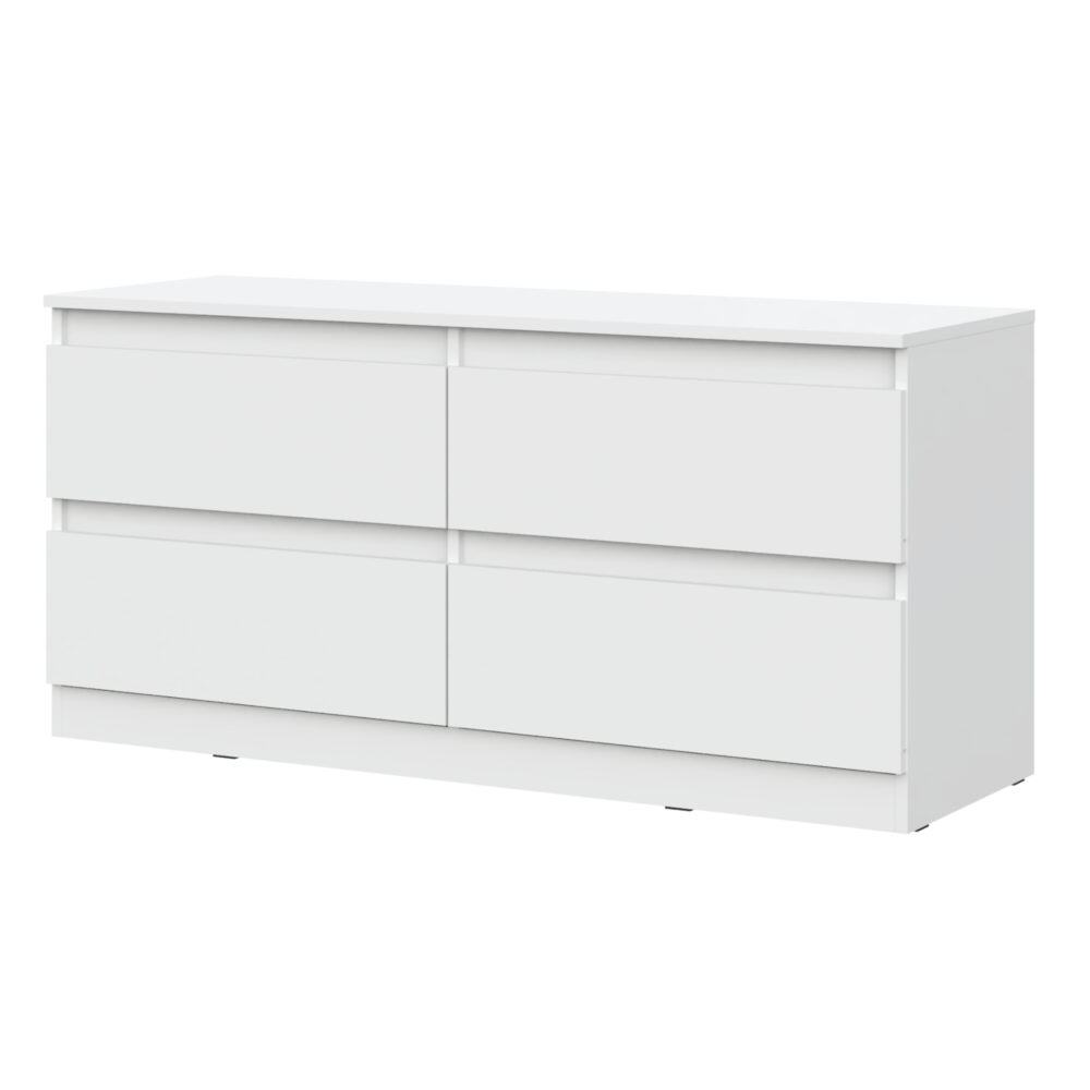 TV-Schrank SOLA – Weiß – 4 Schubladen – 127×61×44 cm