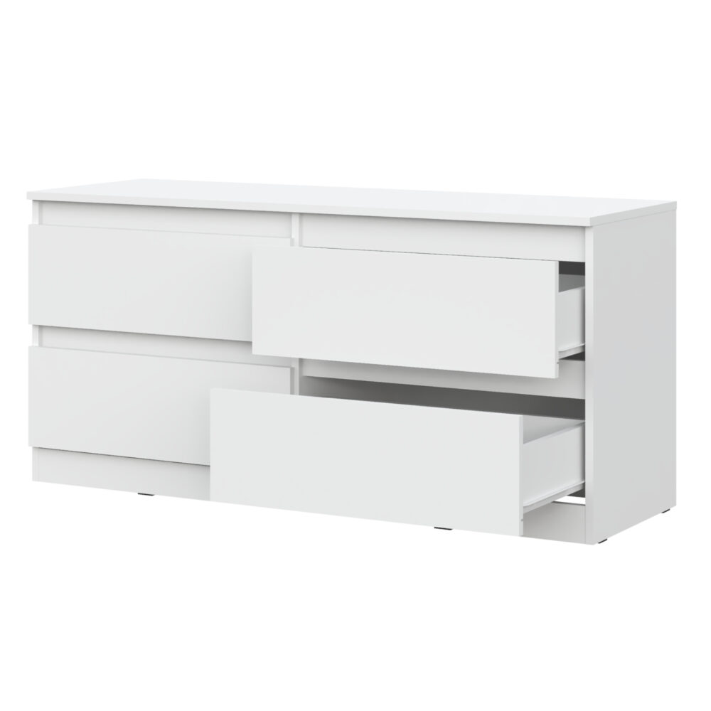TV-Schrank SOLA – Weiß – 4 Schubladen – 127×61×44 cm – Bild 4