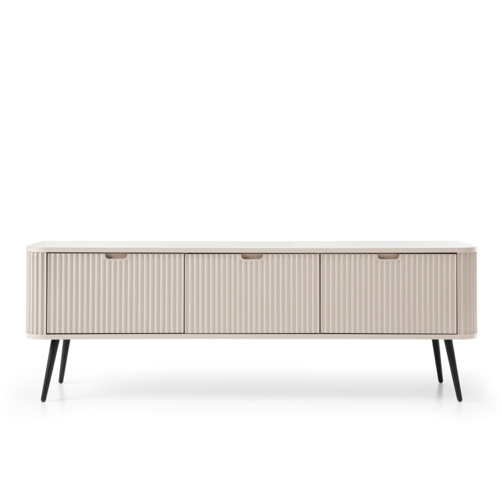 TV-Lowboard MORDEN – Kaschmir – Riffel-Fronten – Breite 168 cm, Höhe 56 cm, Tiefe 39 cm – Bild 7