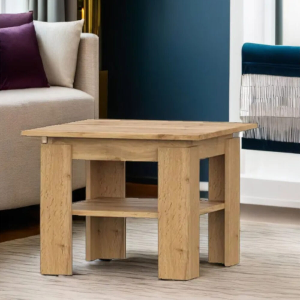 Couchtisch Sola - Eiche Wotan - Zusatzablage - 55×55×43 Cm – Bild 2