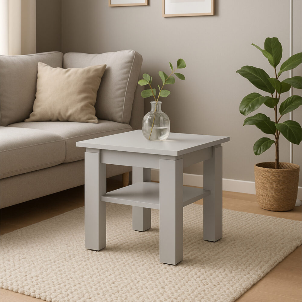 Couchtisch Sola - Weiß - Zusatzablage - 55×55×43 Cm – Bild 2