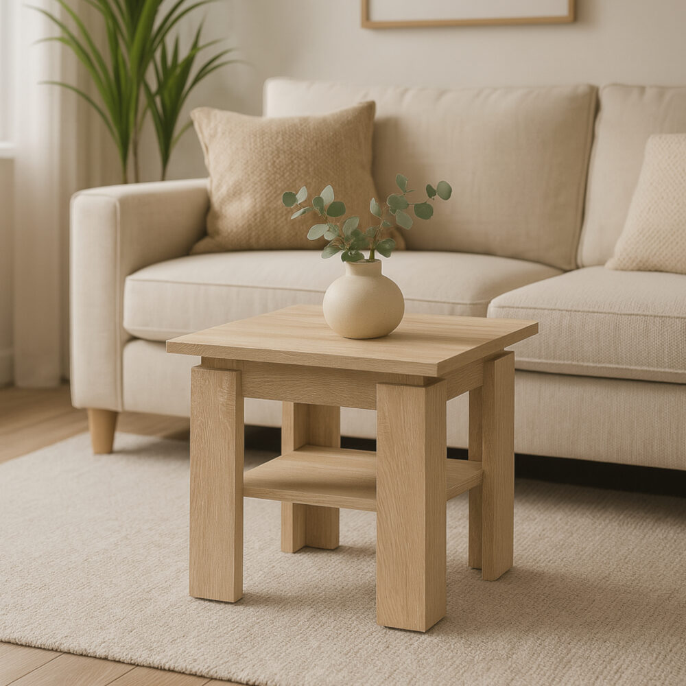 Table Basse Sola - Chêne Sonoma - 55×55×43 Cm – Bild 2