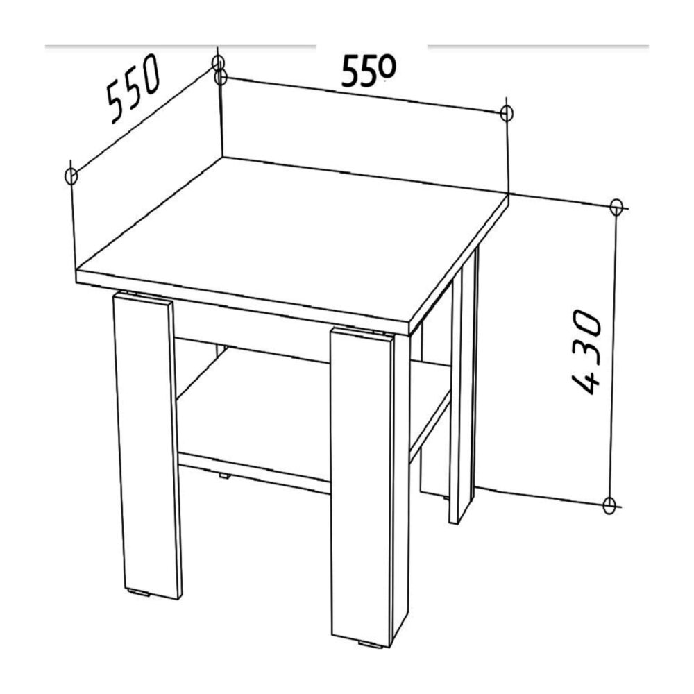 Table Basse Sola - Chêne Sonoma - 55×55×43 Cm – Bild 3