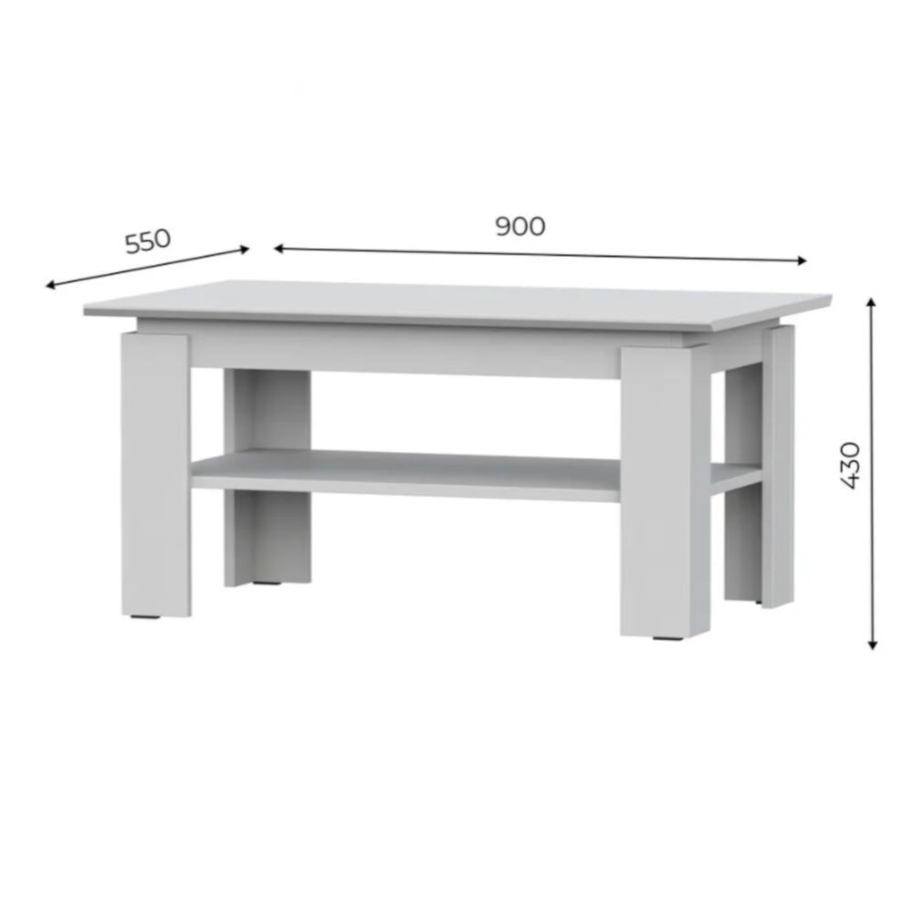 Coffee Table Sola - Weiß  - 90×55×43 Cm – Bild 4