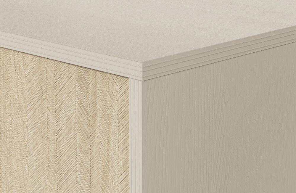 Kommode TOFINO - Eiche - Beige - Metallgriffe - Holzbeine - 3 Schubladen - Breite 106 cm, Höhe 80 cm, Tiefe 38 cm – Bild 11