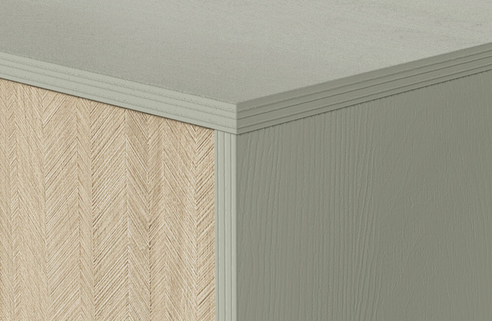 Kommode TOFINO - Eiche - Grün - Metallgriffe - 3 Schubladen - Breite 106 cm, Höhe 80 cm, Tiefe 38 cm – Bild 13