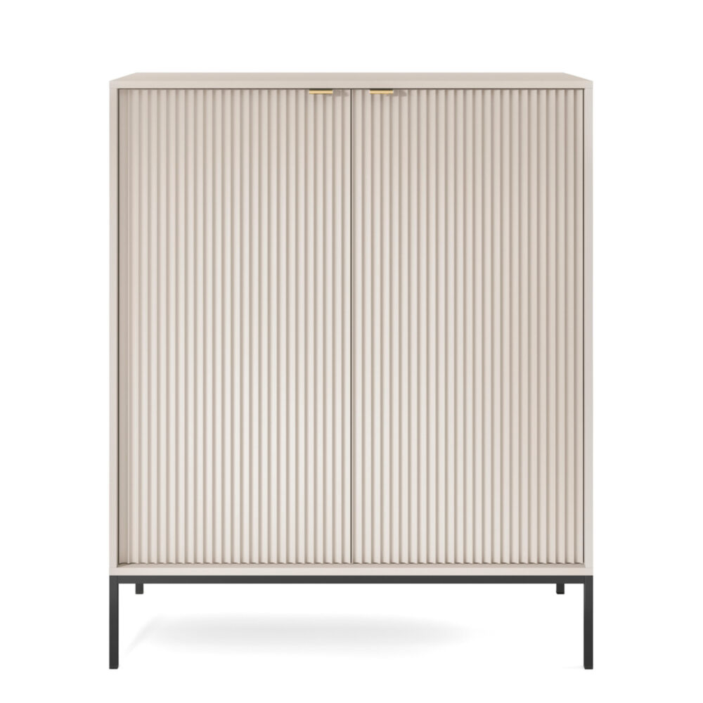 Kommode NANAIMO K104 - Kaschmir - Goldene Griffe - Breite 104 cm, Höhe 125 cm, Tiefe 39 cm – Bild 7