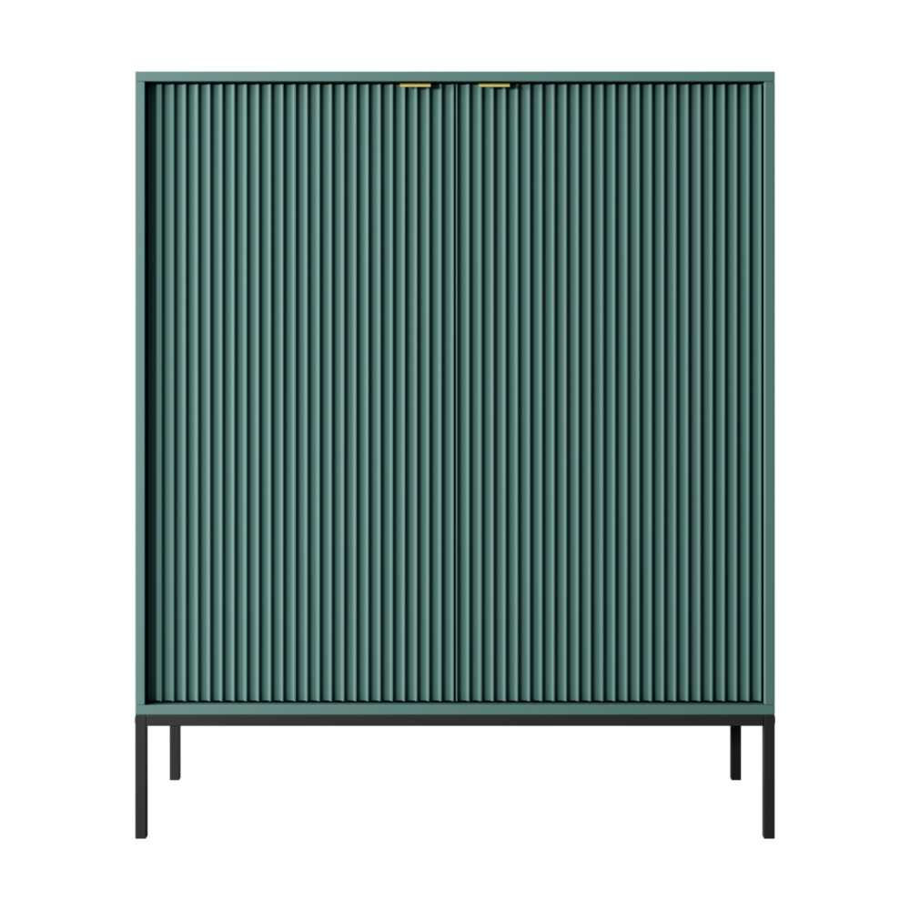 Kommode NANAIMO K104 - Grün - Goldene Griffe - Breite 104 cm, Höhe 125 cm, Tiefe 39 cm – Bild 7