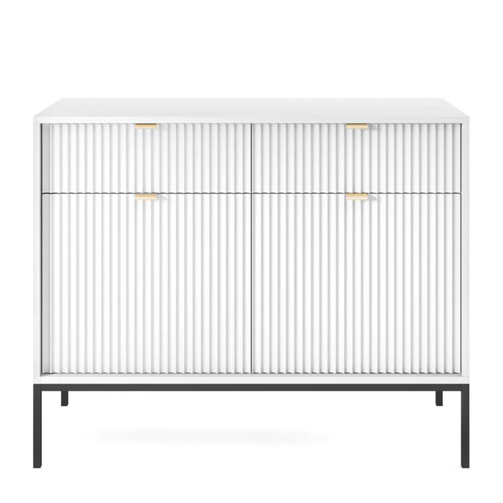 Kommode NANAIMO KSZ104 - Weiß - Goldene Griffe - 2 Schubladen - Breite 104 cm, Höhe 83 cm, Tiefe 39 cm – Bild 8