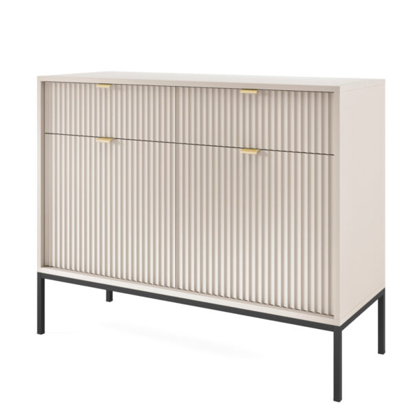 Kommode NANAIMO KSZ104 - Kashmir - Goldene Griffe - 2 Schubladen - Breite 104 cm, Höhe 83 cm, Tiefe 39 cm