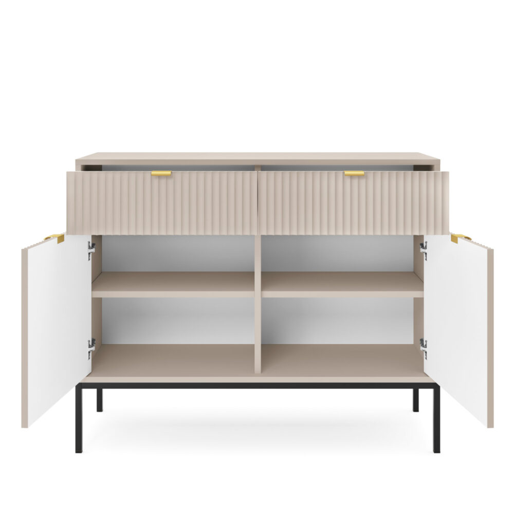 Kommode NANAIMO KSZ104 - Kashmir - Goldene Griffe - 2 Schubladen - Breite 104 cm, Höhe 83 cm, Tiefe 39 cm – Bild 4