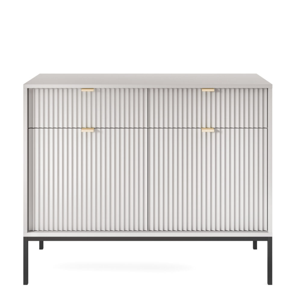 Kommode NANAIMO KSZ104 - Grau - Goldene Griffe - 2 Schubladen - Breite 104 cm, Höhe 83 cm, Tiefe 39 cm – Bild 8