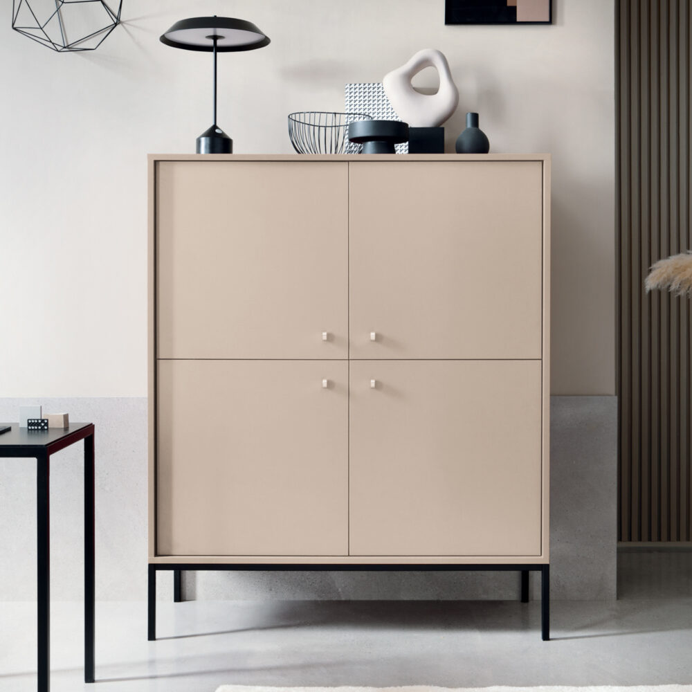 Kommode MONCTON MK104 - Beige - Metallgriffe - Breite 104 cm, Höhe 125 cm, Tiefe 39 cm – Bild 2