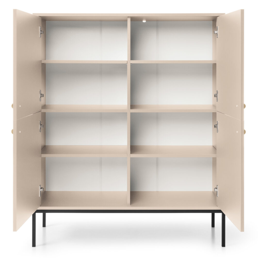 Kommode MONCTON MK104 - Beige - Metallgriffe - Breite 104 cm, Höhe 125 cm, Tiefe 39 cm – Bild 4