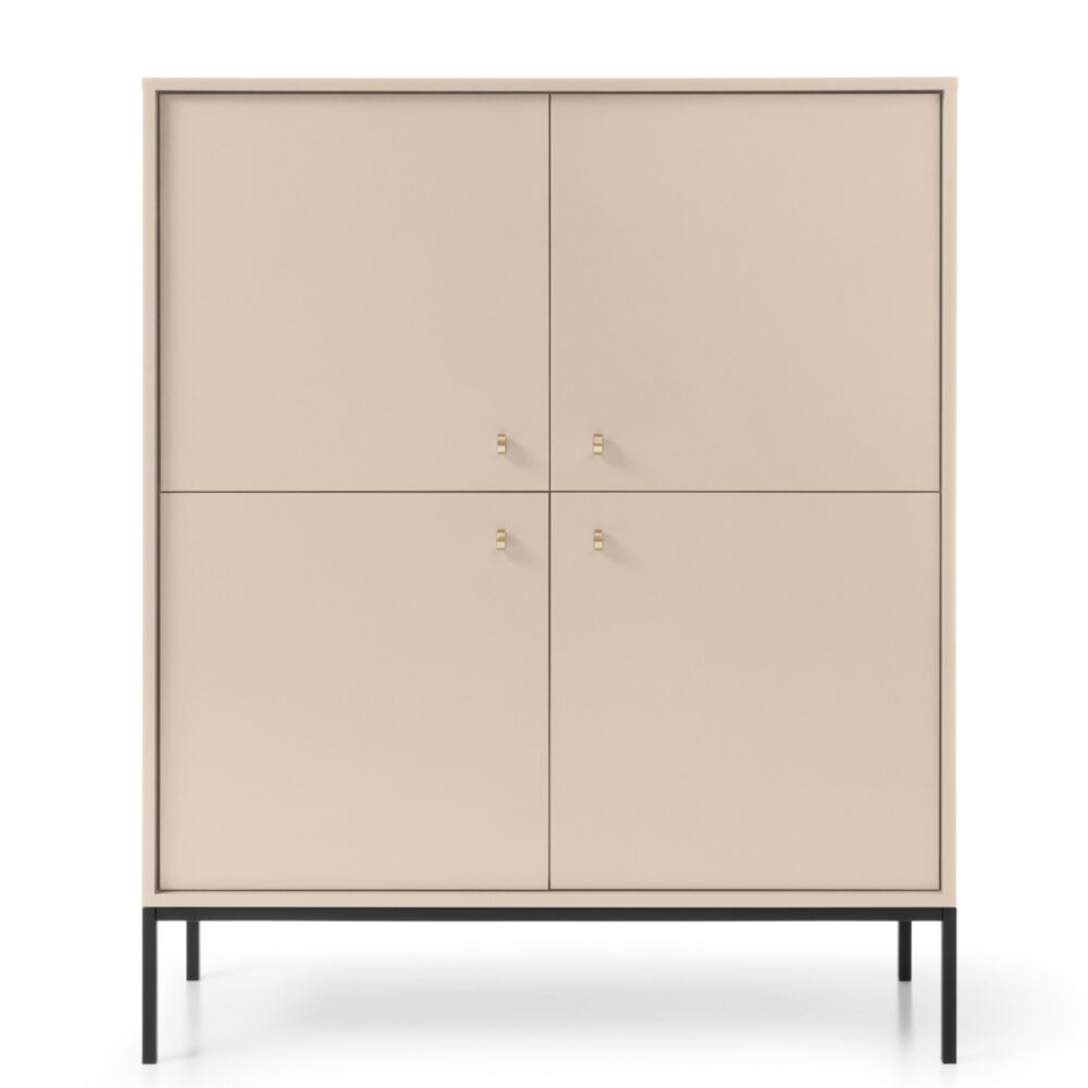Kommode MONCTON MK104 - Beige - Metallgriffe - Breite 104 cm, Höhe 125 cm, Tiefe 39 cm – Bild 7