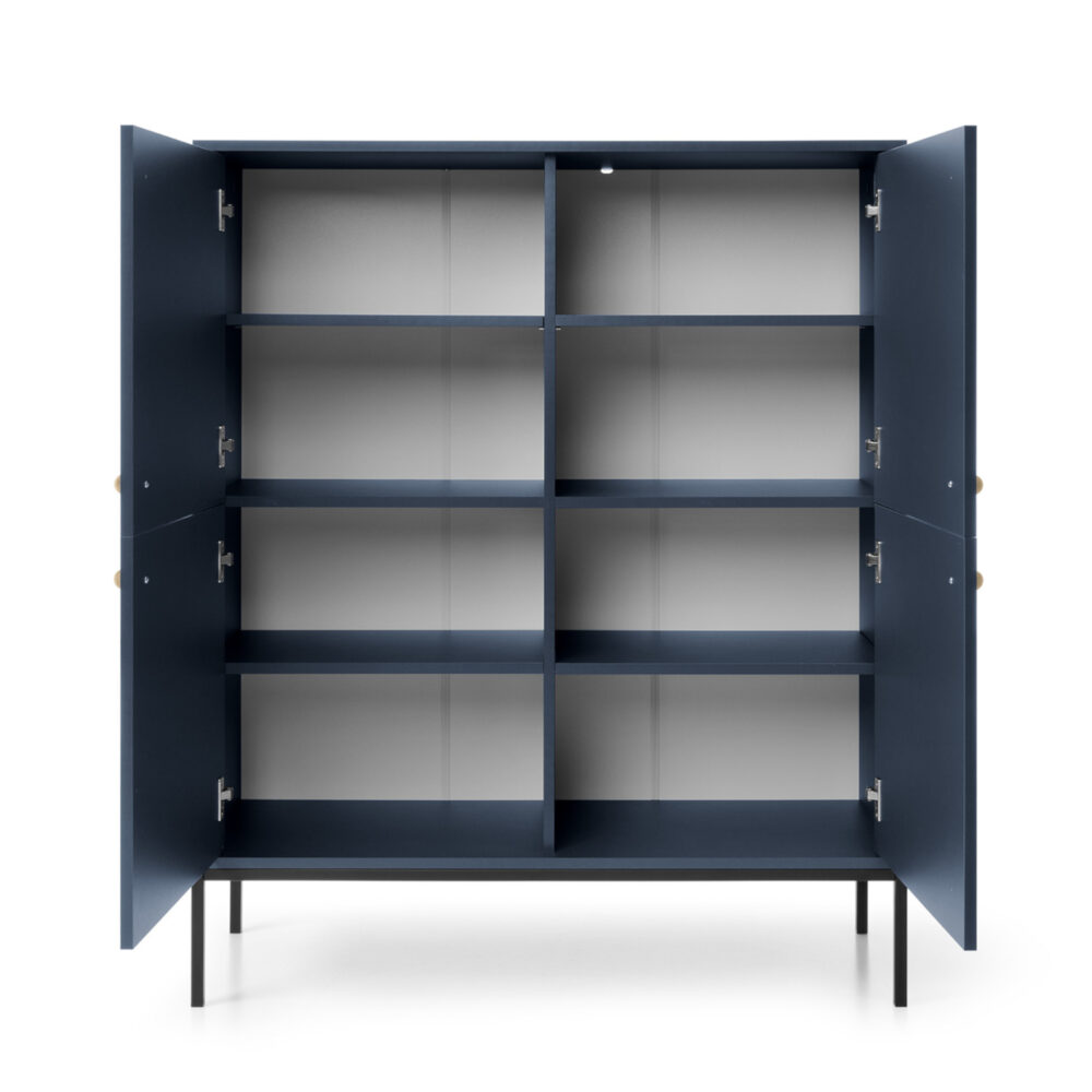 Kommode MONCTON MK104 - Dunkelblau - Metallgriffe - Breite 104 cm, Höhe 125 cm, Tiefe 39 cm – Bild 4