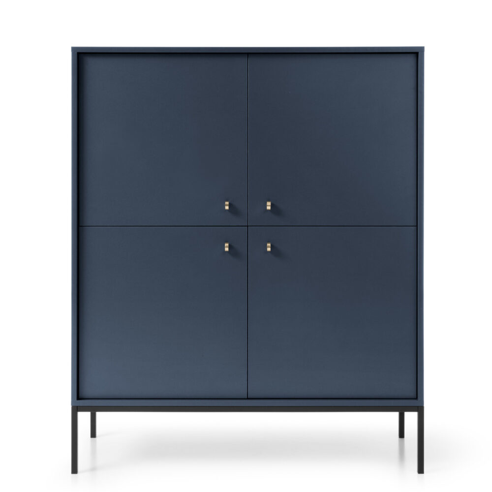 Kommode MONCTON MK104 - Dunkelblau - Metallgriffe - Breite 104 cm, Höhe 125 cm, Tiefe 39 cm – Bild 7