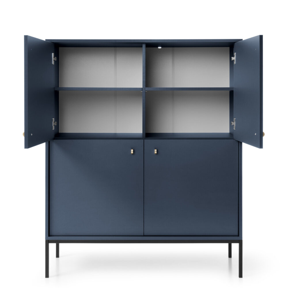 Kommode MONCTON MK104 - Dunkelblau - Metallgriffe - Breite 104 cm, Höhe 125 cm, Tiefe 39 cm – Bild 8