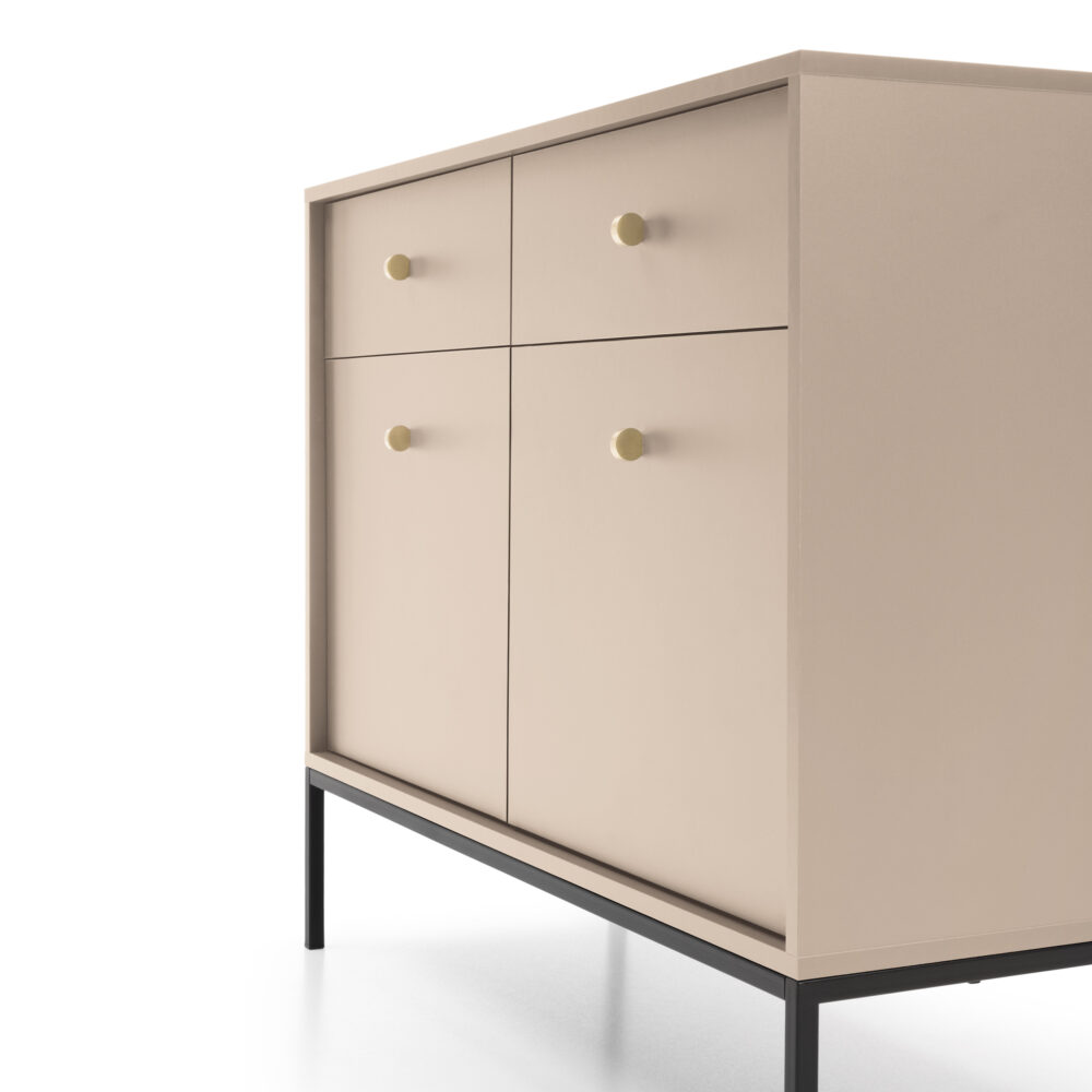 Kommode MONCTON MKSZ104 - Beige - Metalverschlüsse - 2 Schubladen - Breite 104 cm, Höhe 83 cm, Tiefe 39 cm – Bild 10