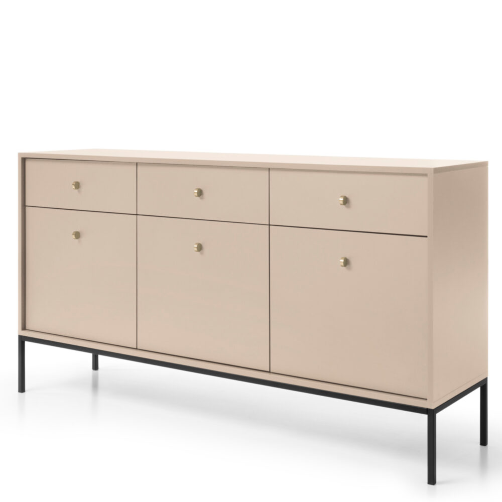 Kommode MONCTON MKSZ154 - Beige - Metallgriffe - 3 Schubladen - Breite 154 cm, Höhe 83 cm, Tiefe 39 cm – Bild 1