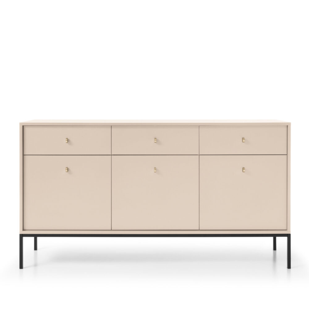 Kommode MONCTON MKSZ154 - Beige - Metallgriffe - 3 Schubladen - Breite 154 cm, Höhe 83 cm, Tiefe 39 cm – Bild 7