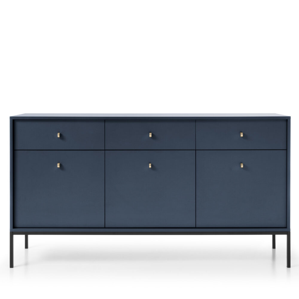 Kommode MONCTON MKSZ154 - Dunkelblau - Metallgriffe - 3 Schubladen - Breite 154 cm, Höhe 83 cm, Tiefe 39 cm – Bild 7