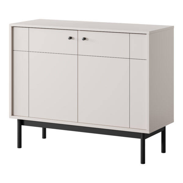 Kommode DIEPPE - Kaschmir - Metallgriffe - Holzbeine - Breite 104 cm, Höhe 83 cm, Tiefe 39 cm